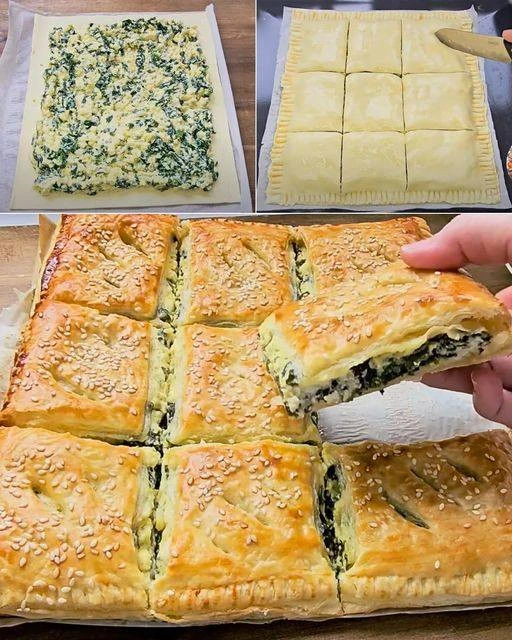 Quadrotti di spinaci