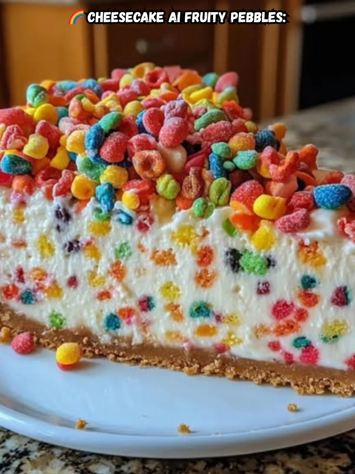 Cheesecake ai Fruity Pebbles: un dessert colorato, cremoso e senza cottura
