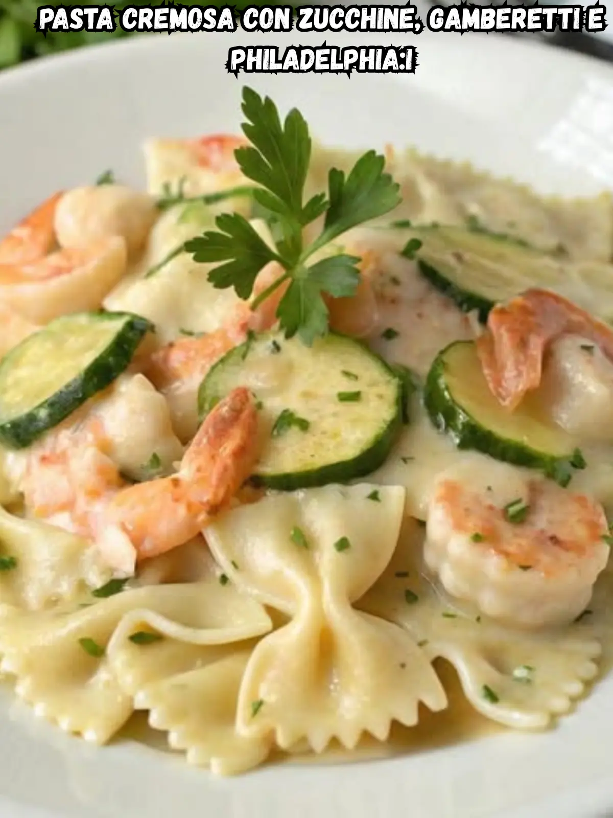 Pasta Cremosa con Zucchine, Gamberetti e Philadelphia: Un Primo Delicato e Vellutato