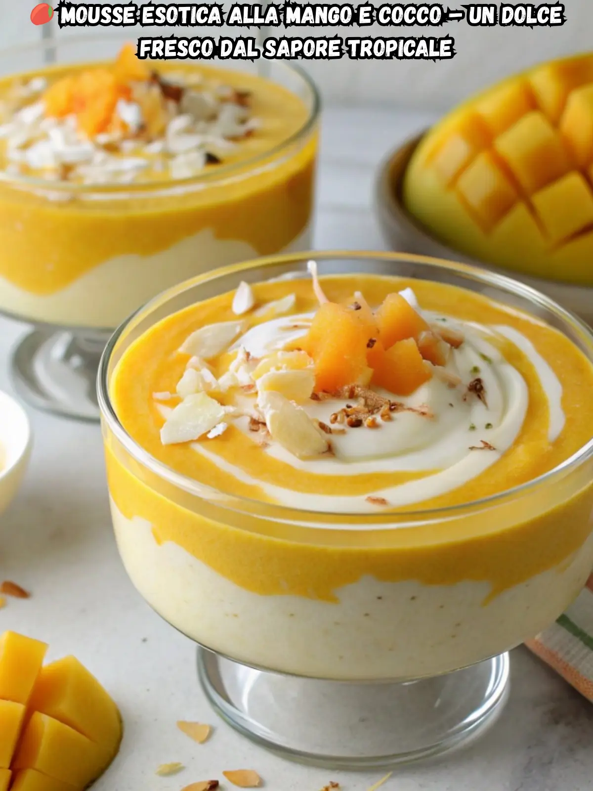 Mousse Esotica alla Mango e Cocco – Un Dolce Fresco dal Sapore Tropicale