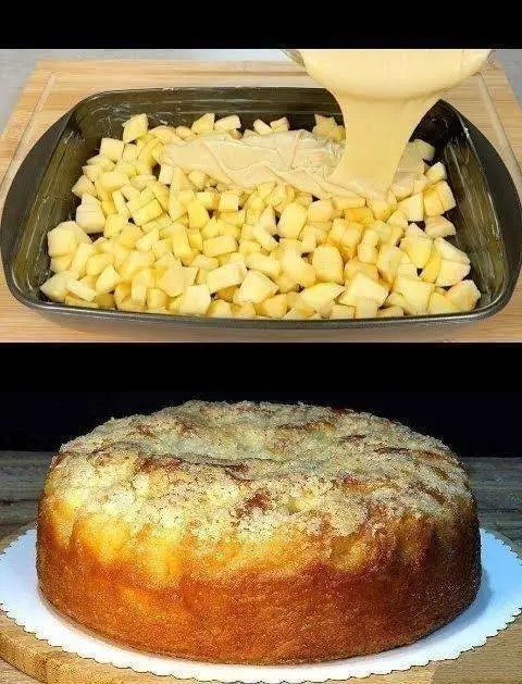 Torta di mele alla panna acida pronta per il forno in 10 minuti!