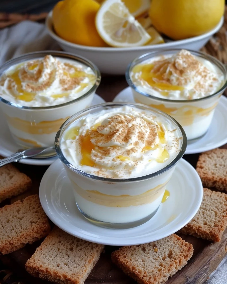 Crema al Limone con Yogurt e Biscotti