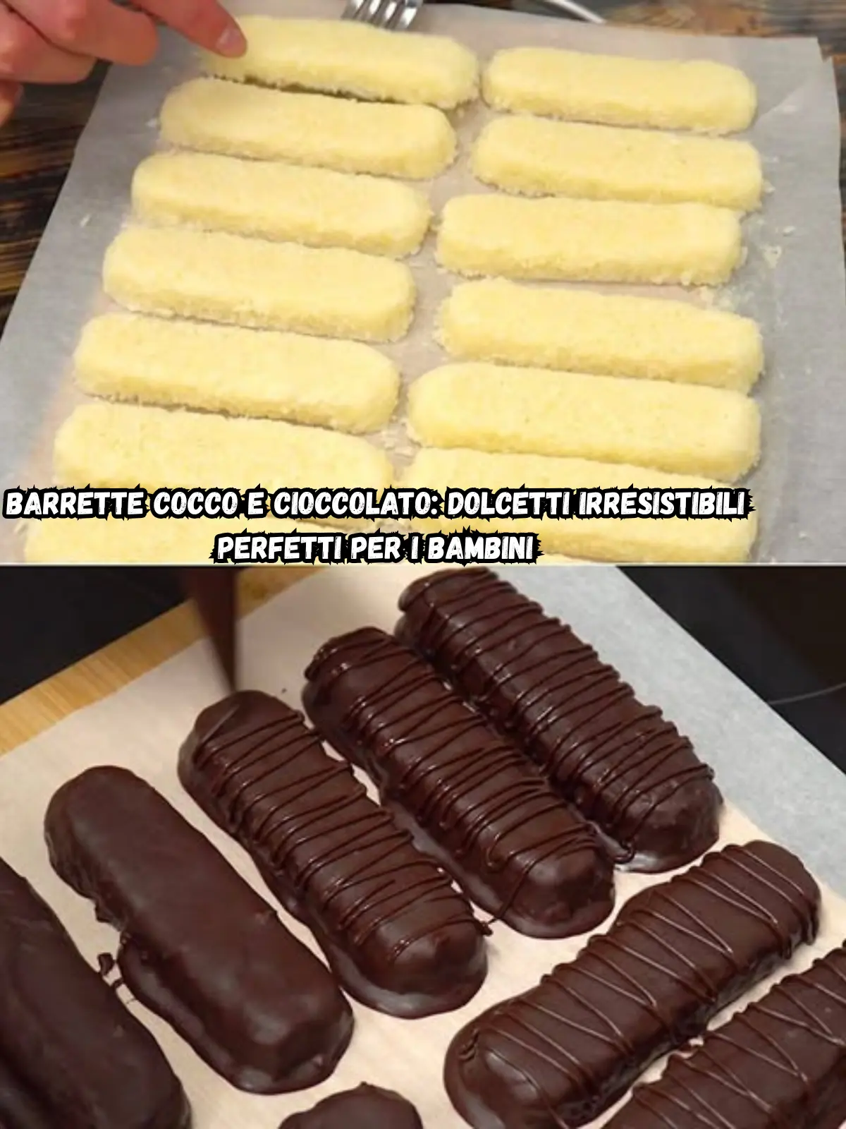 Barrette cocco e cioccolato: dolcetti irresistibili perfetti per i bambini