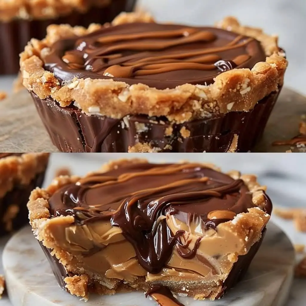 irresistibili mini crostatine al cioccolato e burro di arachidi