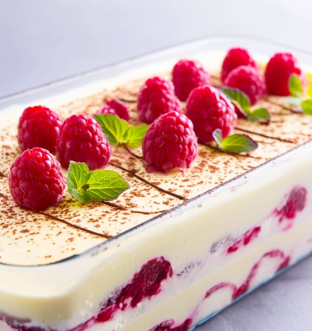 Tiramisù al lampone e cioccolato bianco